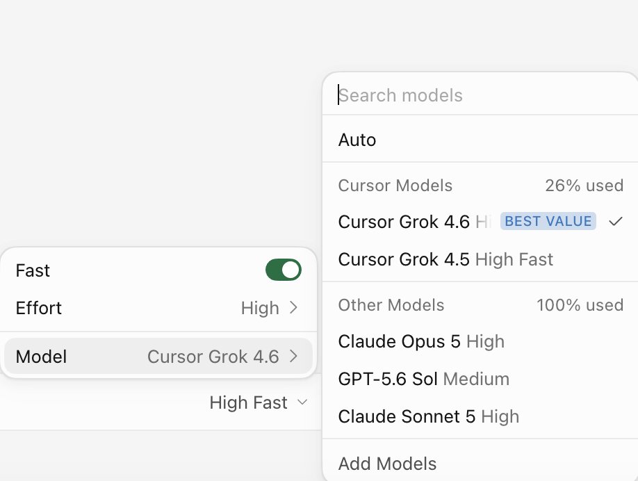 isozdev's tweet photo. Grok 4.6 + Cursor has been the most satisfying combination I’ve used lately.

Though with how fast things move, who knows what next week will bring. https://t.co/kePkylxqm7