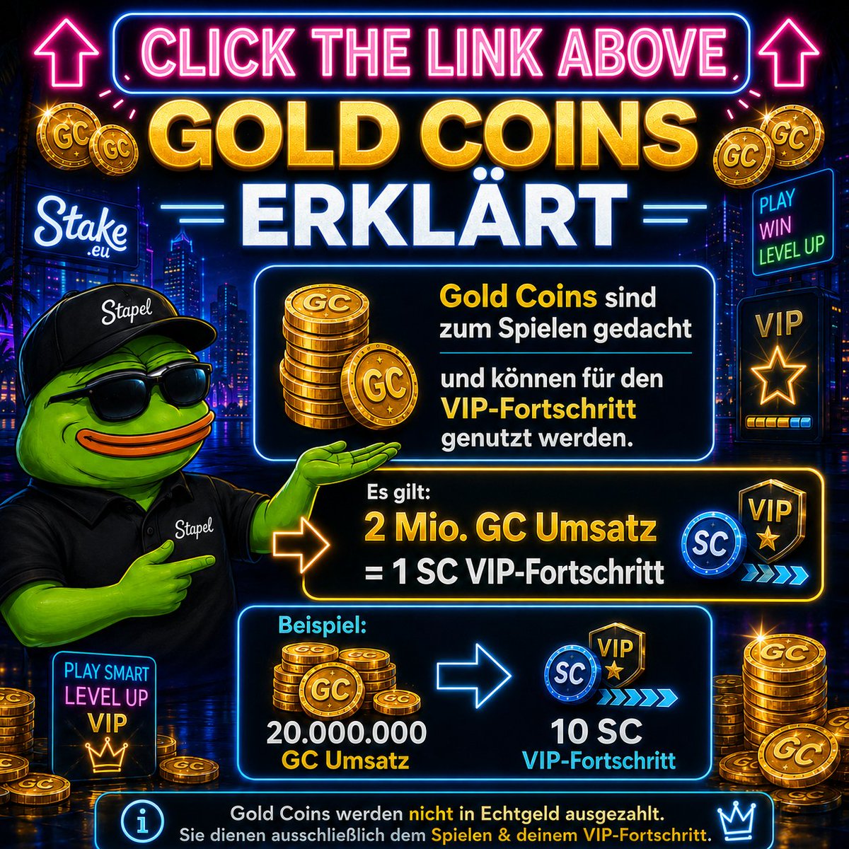 StapelKarten's tweet photo. 💰 Gold Coins erklärt 💰

@stakeeugermany
#Stake #StakeEU #Casino #Slots #OnlineCasino #OnlineSlots #CasinoGames #SlotGames #Gambling #Sweepstakes #SocialCasino #StakeCash #GoldCoins #Jackpot #SlotsCommunity #Kartenstapel #Stapel
-------
https://t.co/cN45HKJXax https://t.co/qUPqLVYFBk