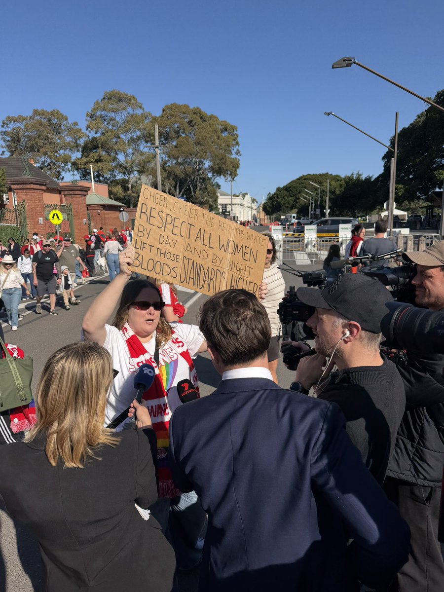 SamFaff's tweet photo. Sydney Swans supporters leaving after the AFLW match. https://t.co/T6wzyAgd4S