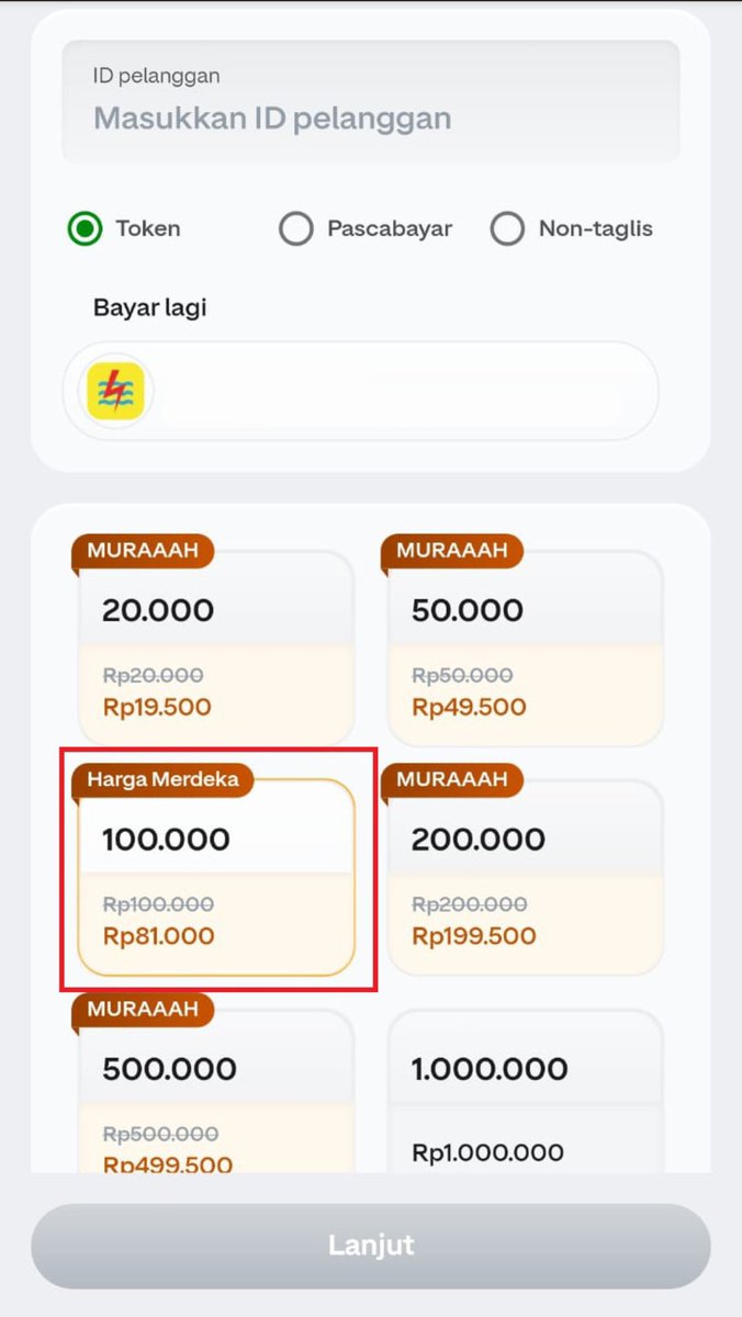 cuitan100's tweet photo. Pas meteran mulai menjerit di akhir bulan, untung ingat cek diskon. Beli token 100rb cuma kena bayar 81rb karena lagi ada promo Harga di aplikasi GoPay. Asli lumayan hematnya #TOKENPLN81RIBU https://t.co/bM6X7LGxEe