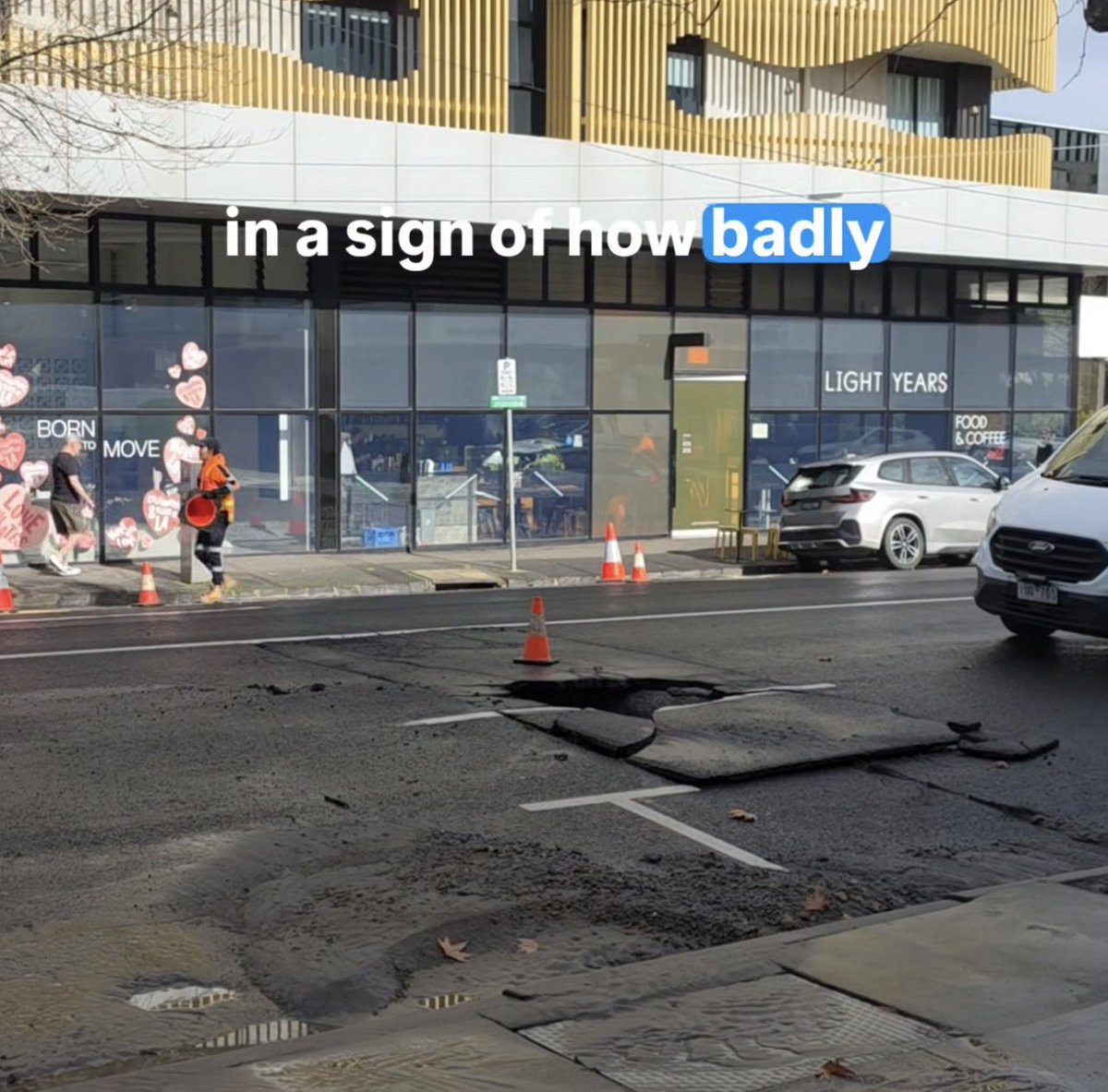 BrentHodgson's tweet photo. So, let me get this straight:

✅ Spoke to Yarra Valley Water on site
✅ KNEW it was a burst water main
✅ STILL linked the problem to “funding for road maintenance” - ignoring the information received?
✅ STILL posted the unbranded front of the vehicle in his own video to his own account, ignoring the request?
✅ STILL posted footage of one of the workers on site - again, ignoring the request?
✅ Claims the word “pothole” wasn’t used - throwing @JohnPesutto (who did use the word) under the proverbial bus.

I suppose it’s lucky a “bus or private vehicle” didn’t fall into these gaping holes either. 

“If you had any integrity…” 🤦🏻‍♂️

https://t.co/YIi6zeFyOH
