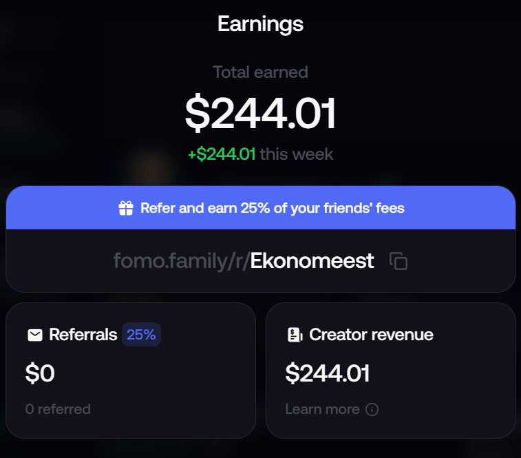 Ekonomeest's tweet photo. pretty interesting, first time earning any sort of creator revenue lol

social trading will make this cycle unlike previous I think, you'll be able to see who is larping, that was the biggest trap I fell into when I just started crypto

come join me and click buttons onchain, ref link below