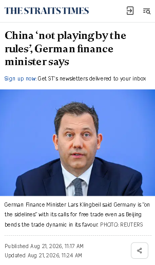 RnaudBertrand's tweet photo. The "rules" being: when Germany ran one of the world's largest trade surpluses for decades it was called "competitiveness," but when China does it it's "unfair overcapacity."

I'm not even exaggerating, in substance it's basically his stance. https://t.co/XhJgnc5xF2