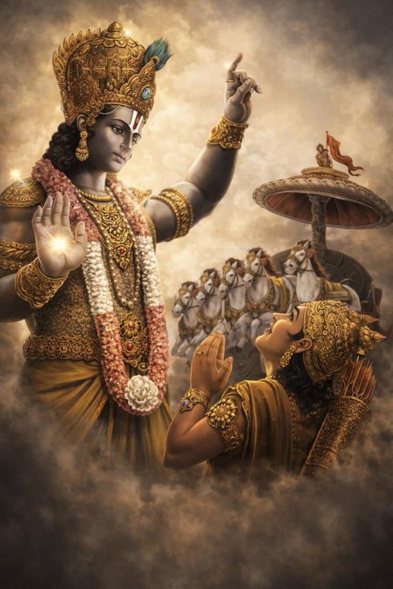 GitaBhagavad_'s tweet photo. "If Krishna is with you, you will win even if the entire world is against you" https://t.co/AEaYRLrACr