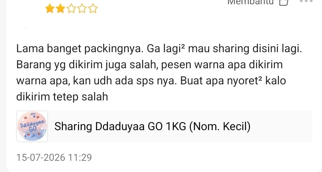 roseofcheol's tweet photo. In this economy, jangan jahat2 ya sama umkm.

Konteks: Ybs tanpa konfirmasi apa tiba2 kasih bintang 2 dan bilang kalau pengiriman lama dan salah kirim warna.

Salah kirim warna: kami sudah menginfokan real pict barangnya di grup dan kami sudah kirim sesuai warna yang ybs pesan. https://t.co/YBiN6A9VN2