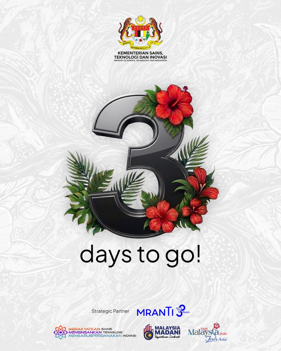 NICEinnovates's tweet photo. π 3 Days to Go!
NICE 26 is almost here! Join innovators, researchers, industry leaders, investors and policymakers for three dynamic days of ideas, connections and opportunities.
π
26β28 Aug 2026
π KLCC
Register: https://t.co/Gk2nROATAU
#NICE26 #MRANTI https://t.co/q3EwADGHzq