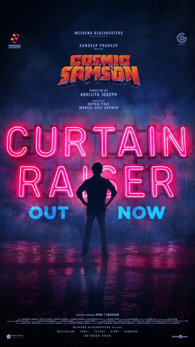 iAkshayRPillai's tweet photo. #SandeepPradeep's most awaited film #CosmicSamson 's curtain raiser out now...🔥Produced by #WeekendBlockbusters, so huge hopes on this one....in cinemas from October
▶️https://t.co/heN5DeuQBJ
. https://t.co/AqzMShjLJr