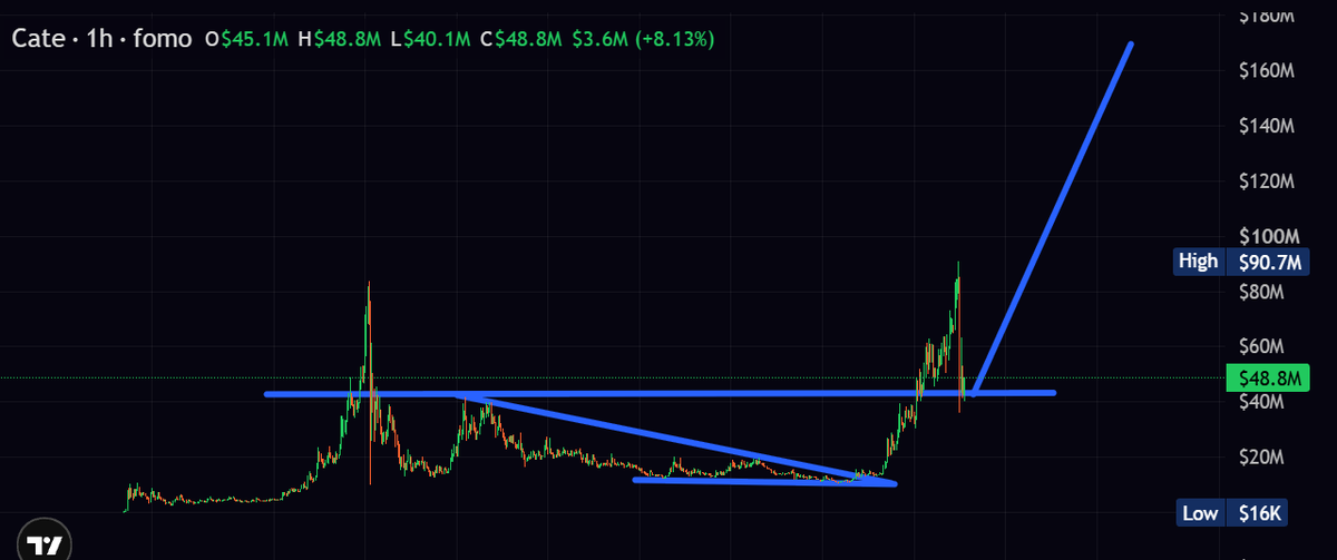 MoEthWhale's tweet photo. Nothing can stop the billion dollar $CATE rally.

New bottom found, ready to break ATH to $169M MC.

Your either with us or against us, but the odds are stacked against you.

100K cat(e) army mobilize, time to ape the chart right now. https://t.co/3ZliLdUPWB