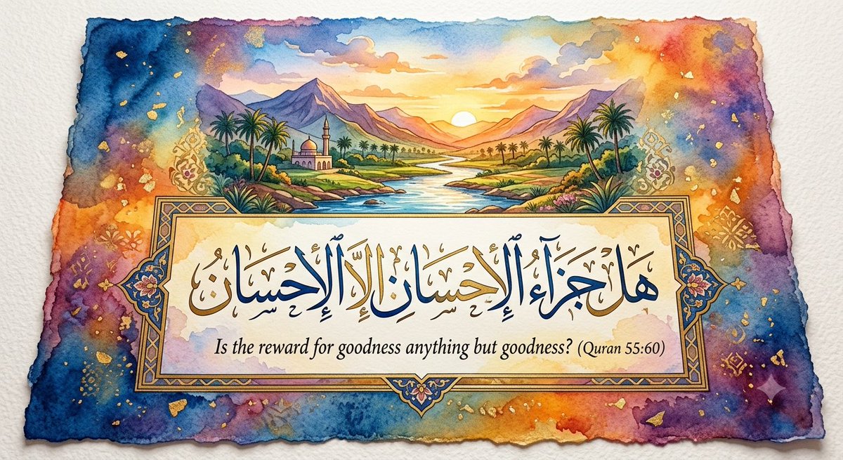 Sha4576Shaikh's tweet photo. Surah Ar-Rahman (55:60): ​"Is the reward for goodness anything but goodness" https://t.co/wkJ7y0CJNz