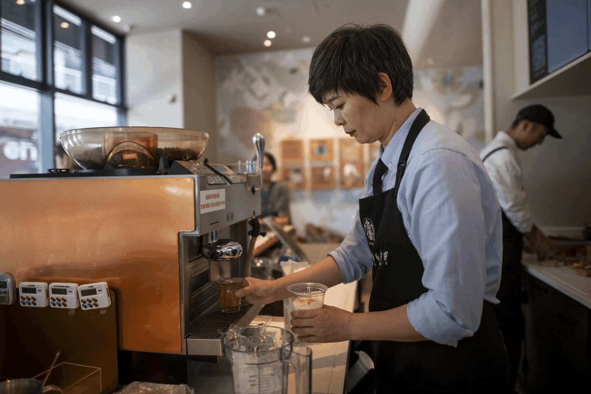 Mookz_tp's tweet photo. Tried the new 3D walk-in coffee bar today – your latte pops right in front of you in 2 seconds. Total game-changer for morning commutes! https://t.co/TIr1xRsW3K