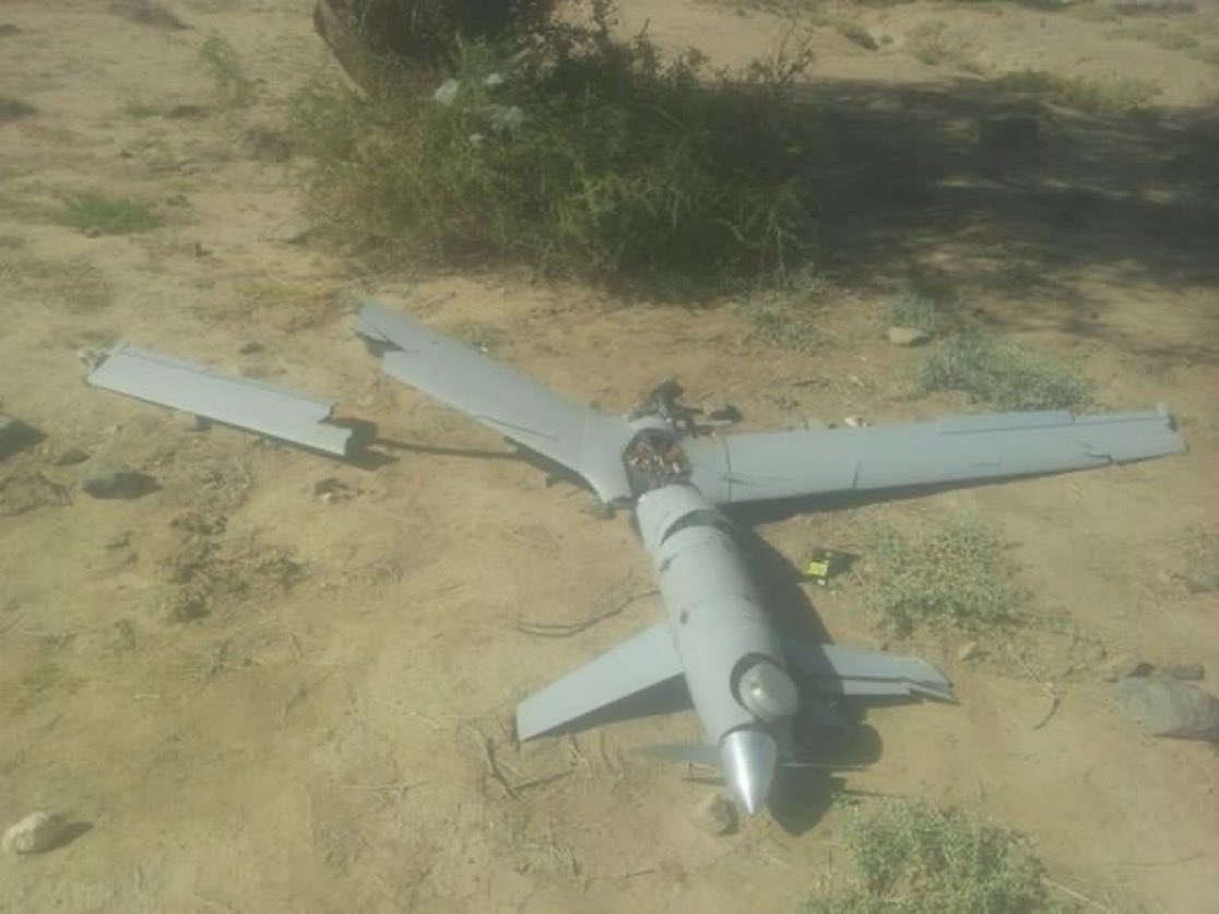 MonitorBattle's tweet photo. #BREAKING: Yemeni Houthis armed forces shoot down Saudi drone over Hajjah for violating Yemeni airspace. https://t.co/5VpaaVwId0
