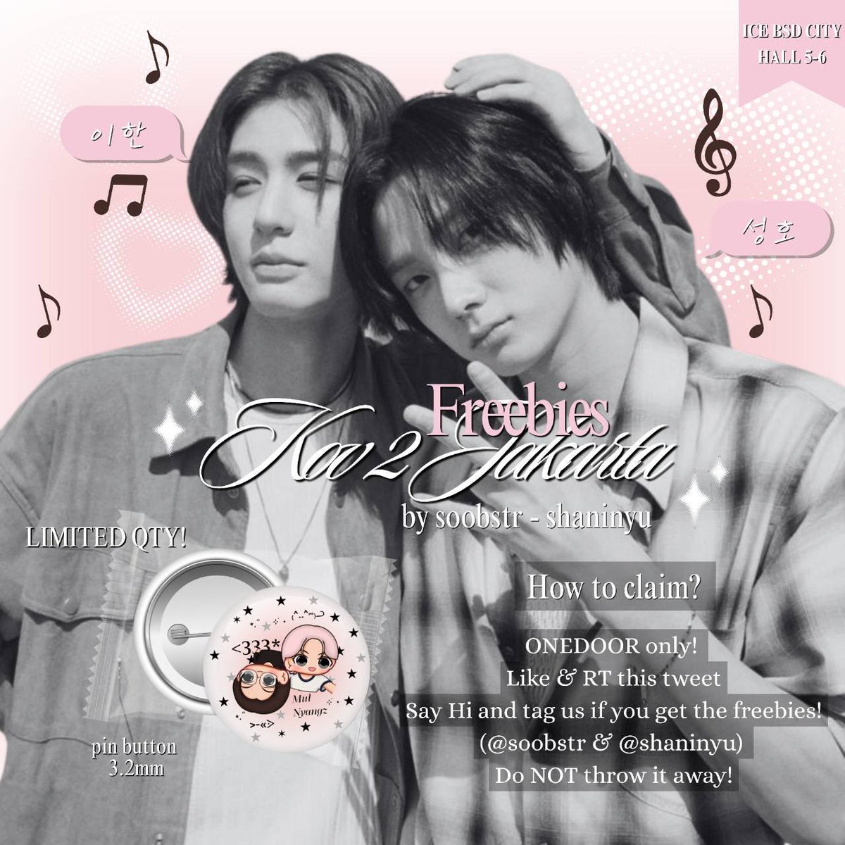 shaninyu's tweet photo. 📁 FREEBIES KOV 2 IN JAKARTA ·˚ ༘
꒰ ⌨︎ by @soobstr &amp; @shaninyu ꒱

We have special Mulnyangz pin for you!

📍Ice BSD 5th Hall 
📆 December 5, 2026
⏰ TBA
🎟️ How to claim?
- RT &amp; Like this tweet
- Say “Hi” and tag us if you get one!

Ps: Don’t throw it away, okay? See ya! 😉 https://t.co/BMXy5zaeG0