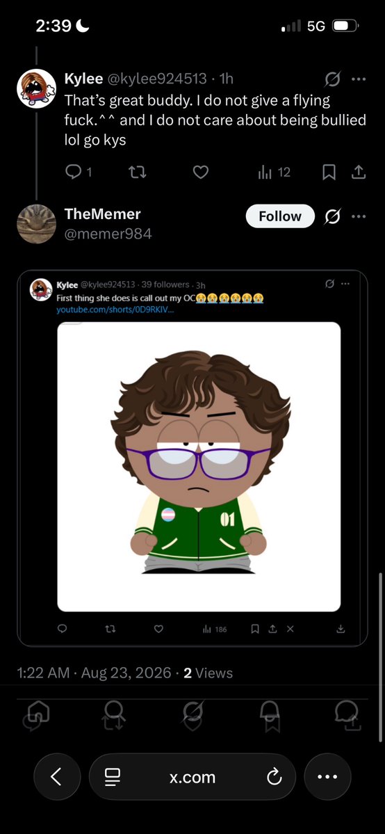 kylee924513's tweet photo. OK, what did my OC have to do with y’all Cyber bullying me😭😭😭✌️ https://t.co/8w2p4iORqN