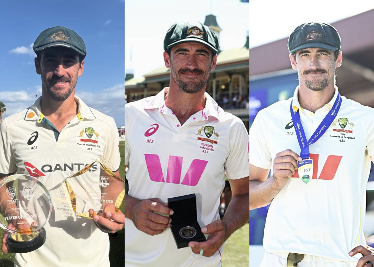 141Adelaide_'s tweet photo. Mitchell Starc From 2025
-Player of The Series Against West Indies 
-Player of The Series Against England 
-Player of The Series Against Bangladesh 

All This With 4 POTMs, 72 Wickets With Avg of 17.5 and Sr of 29.2..This Mitchell Starc Peak Is Crazy🐐❤️ https://t.co/X87aeof3Yy