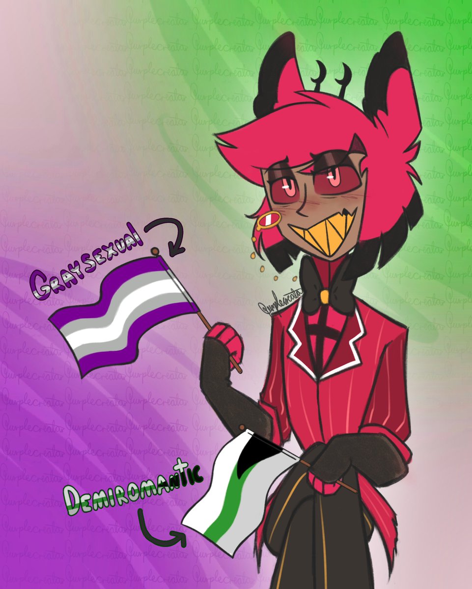 Purple_Creator_'s tweet photo. I personally headcanon Alastor as DemiRomantic-GraySexual. I feel like people sometimes go too far in opposite directions. Nothing against other headcanons.
Feels like the best of both worlds.
What are some of your headcanons?
#hazbinhotel #hazbinhotelalastor #hazbinhotelfanart https://t.co/fNrtcOkgj2