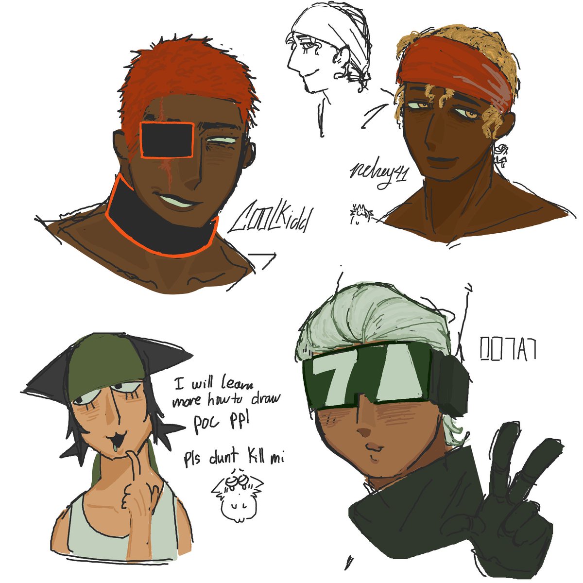 lmeomleo's tweet photo. Sorry sorry sorry if i drew wrong POC ppl features i still learning srri srri if i did wrong🥲🥲 https://t.co/A55DBOeMx9