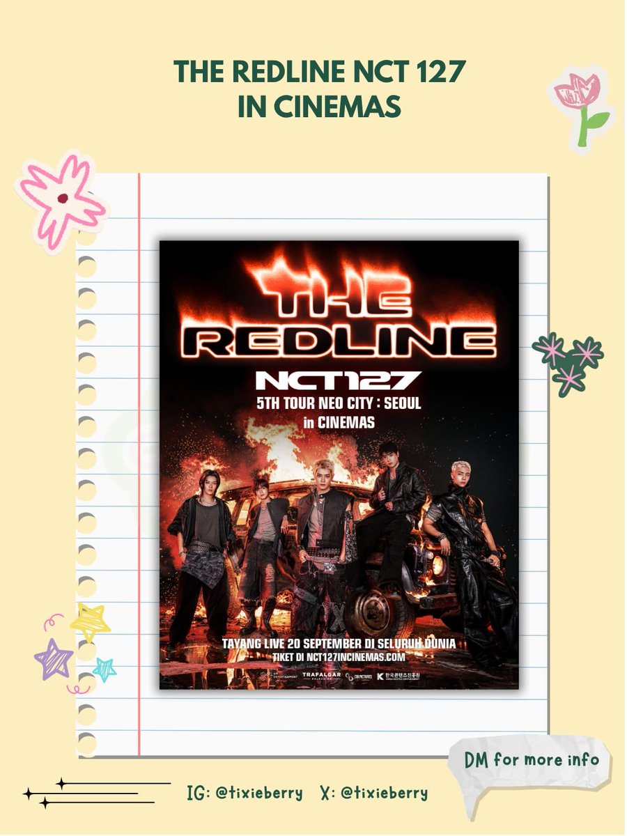 Tixieberry's tweet photo. 🎟 Open jasa war tiket bioskop
THE REDLINE NCT 127 in CINEMAS

💰 fee 60k/tix
📎 Book Slot No dp
🪪 Menggunakan data customer
💳 Self Payment 
✅ Fee dibayarkan setelah tiket secured 

💌 DM for more information

t. wts Jaswar cgv ilichil #NCT127 #THEREDLINE https://t.co/vGWdRF84hJ