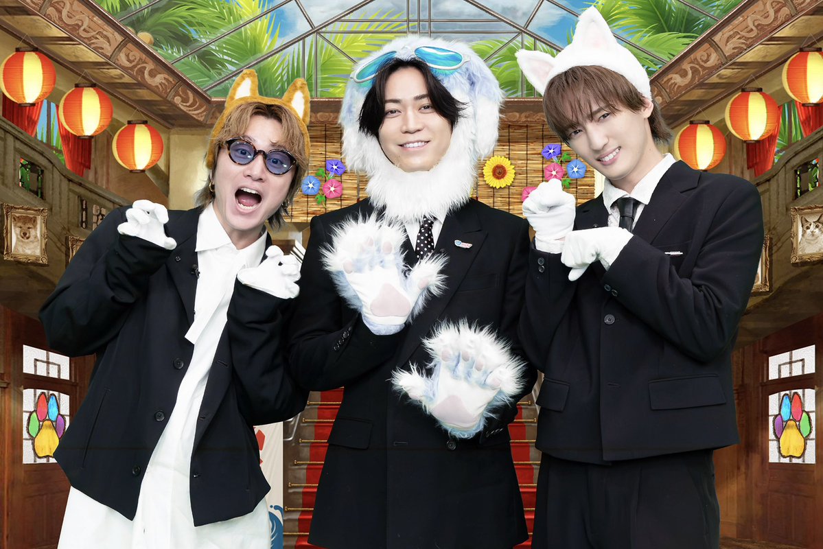 TX_wannyaful's tweet photo. 🔍8月26日(水)よる6時25分📖
🐕亀梨くんの #ワンにゃフル 🐈
     ✩.｡愛犬家vs愛猫家SP｡.✩

⋱  オフショットをお届け📷✨  ⋰

ボスの先輩&amp;後輩
SUPER EIGHT #安田章大 さん 
Travis Japan #川島如恵留 さん
が番組初登場！

ボスとのトークお楽しみに🤗💙🤍

#亀梨和也
#SUPEREIGHT #TravisJapan https://t.co/ovonkv5VeM