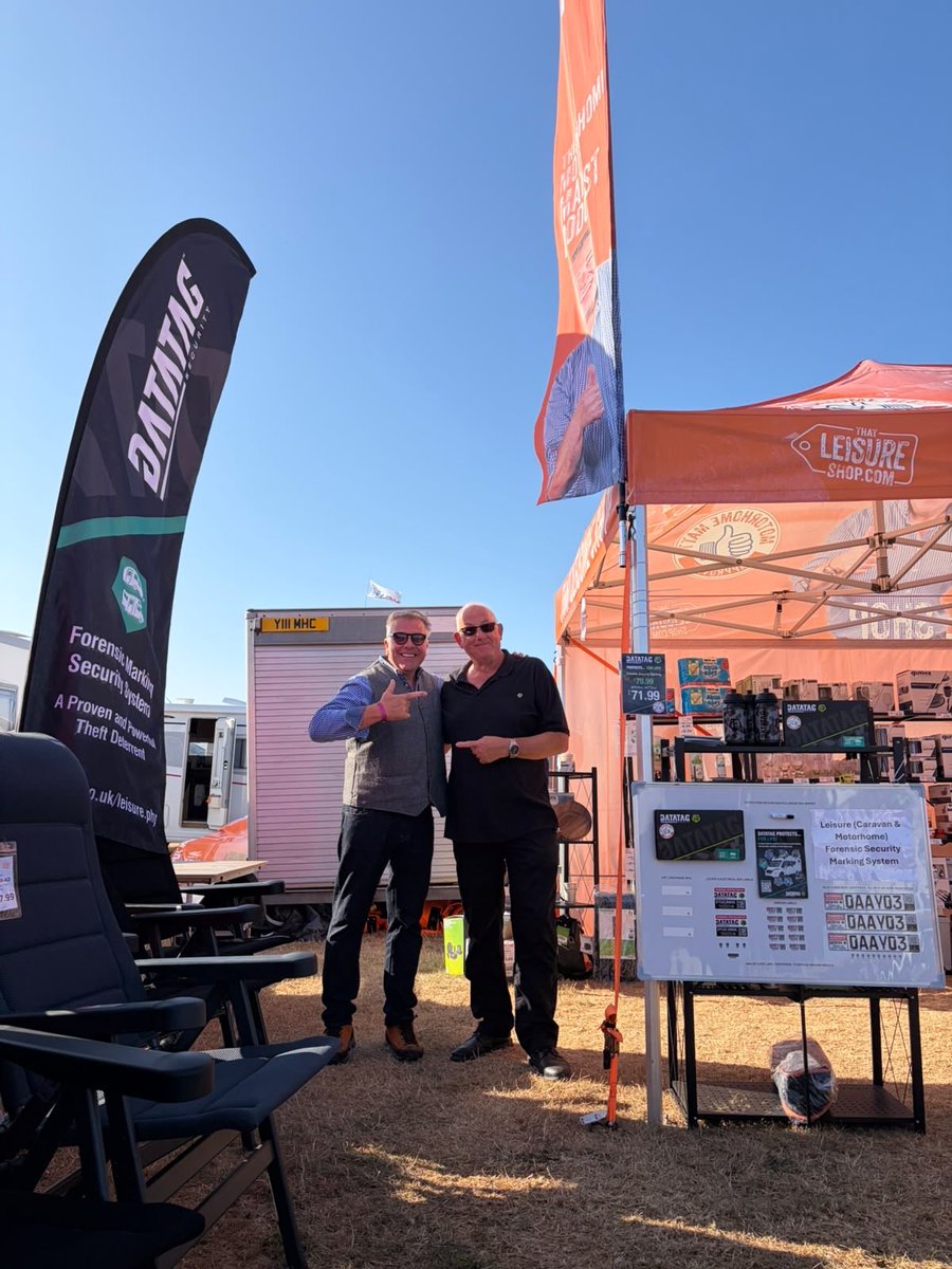 DatatagPLT's tweet photo. Final day at the Malvern Motorhome &amp; Campervan Show today. If at the event be sure to drop by and say hi to Tim &amp; @motorhomematt and learn more about how to protect your pride &amp; joy with our exciting new @DatatagID Leisure vehicle forensic marking system! 
https://t.co/csNVJ40ueh https://t.co/2IgKRGvENB