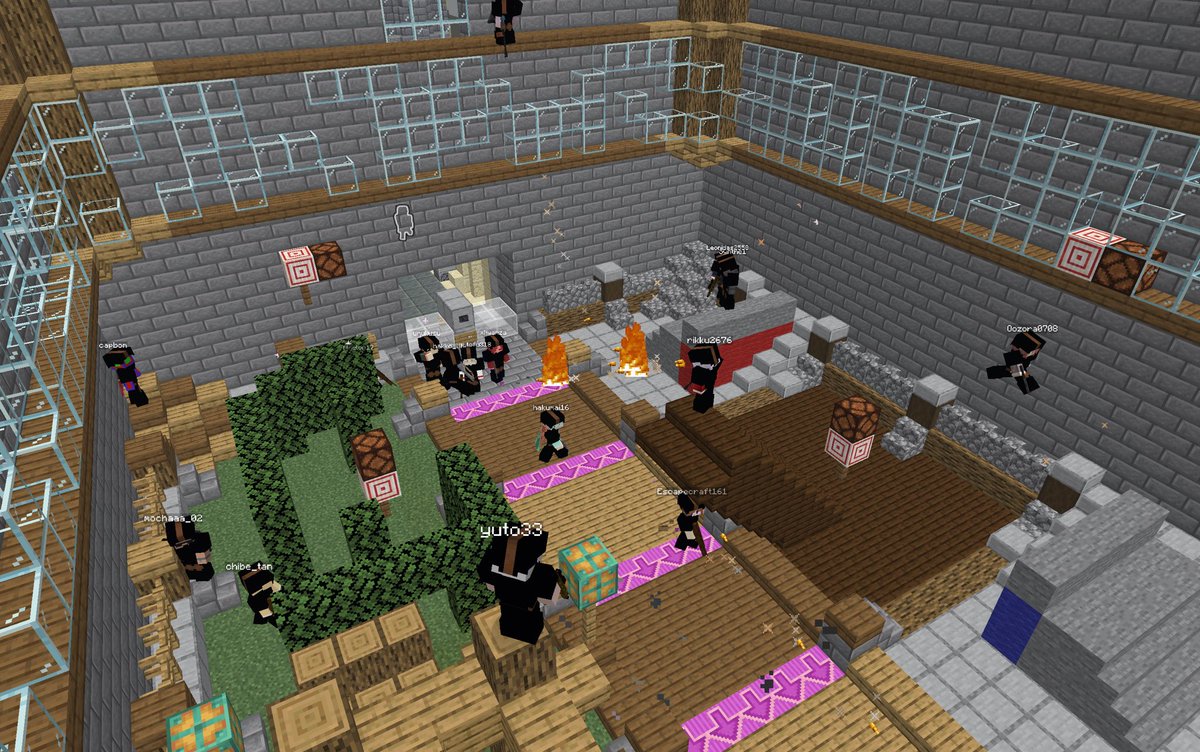Hamacra's tweet photo. 昨日開催された合同企画会2ではさらに多くのミニゲームが登場！
@KUMC_X による様々ミニゲームを過去最多となる５団体で遊んだ！

来る8/29(土)には@ISC_McClub によるレースゲームが、君を待っている！

#ハマクラ #マイクラ #Minecraftㅤ https://t.co/sJ5TMBXixh