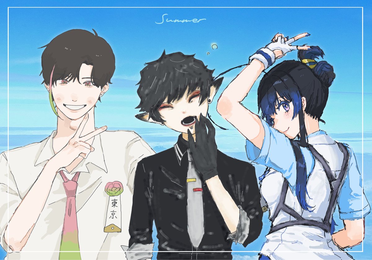 sankakumaru002's tweet photo. 集まって描いた
#犯罪断絶隊 https://t.co/THNswKReud