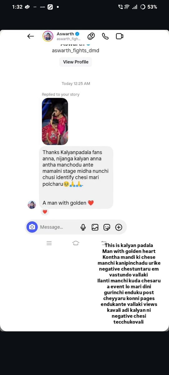 krishnaaa_94592's tweet photo. That is @kalyanpada38118  and proud to his fan🙏🏻❤️😁😢
#kalyanpadala https://t.co/8pXmtz6ktt
