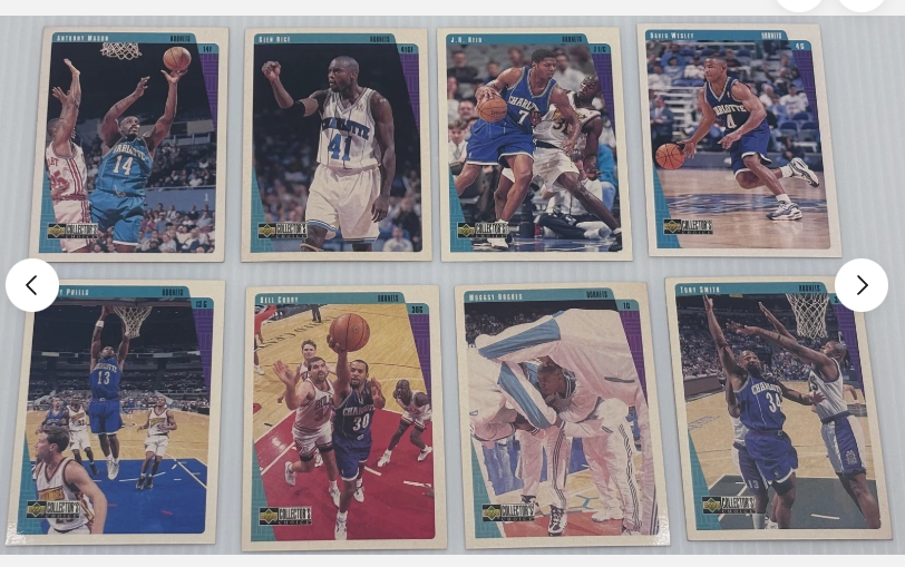 DulSomdul's tweet photo. Check out 1997-98 Upper Deck Hornets Set - Muggsy Bogues, Dell Curry - 8 Basketball Cards https://t.co/A77q8FTyKK #eBay via @eBay https://t.co/tWmJQevmtM