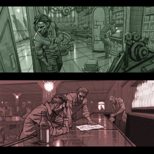 Aries0Trashcan's tweet photo. The Black Rose spying the talk between Jayce and Viktor 4rc4n3 in the bar could have been amazing https://t.co/cxMhd2SJ5I