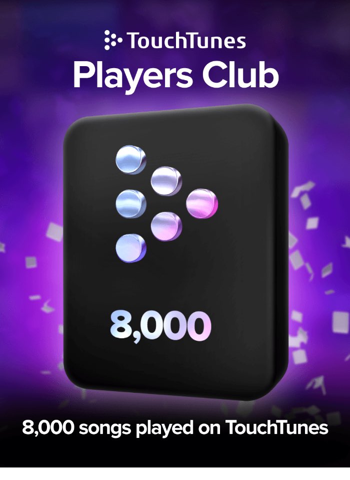 dsp62's tweet photo. Check out my TouchTunes milestone https://t.co/u98rghGVbB