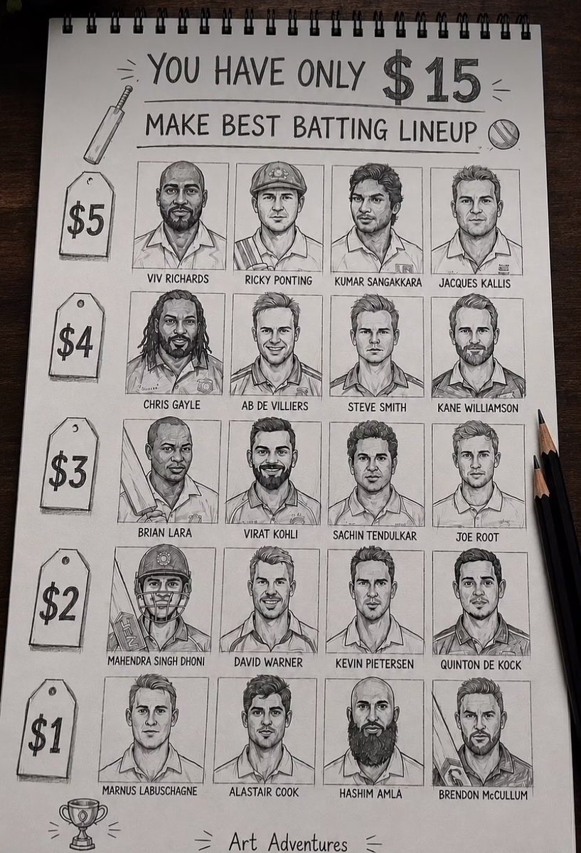 MunnyStewart644's tweet photo. What batting line up are you selecting https://t.co/XT0whtvXDm