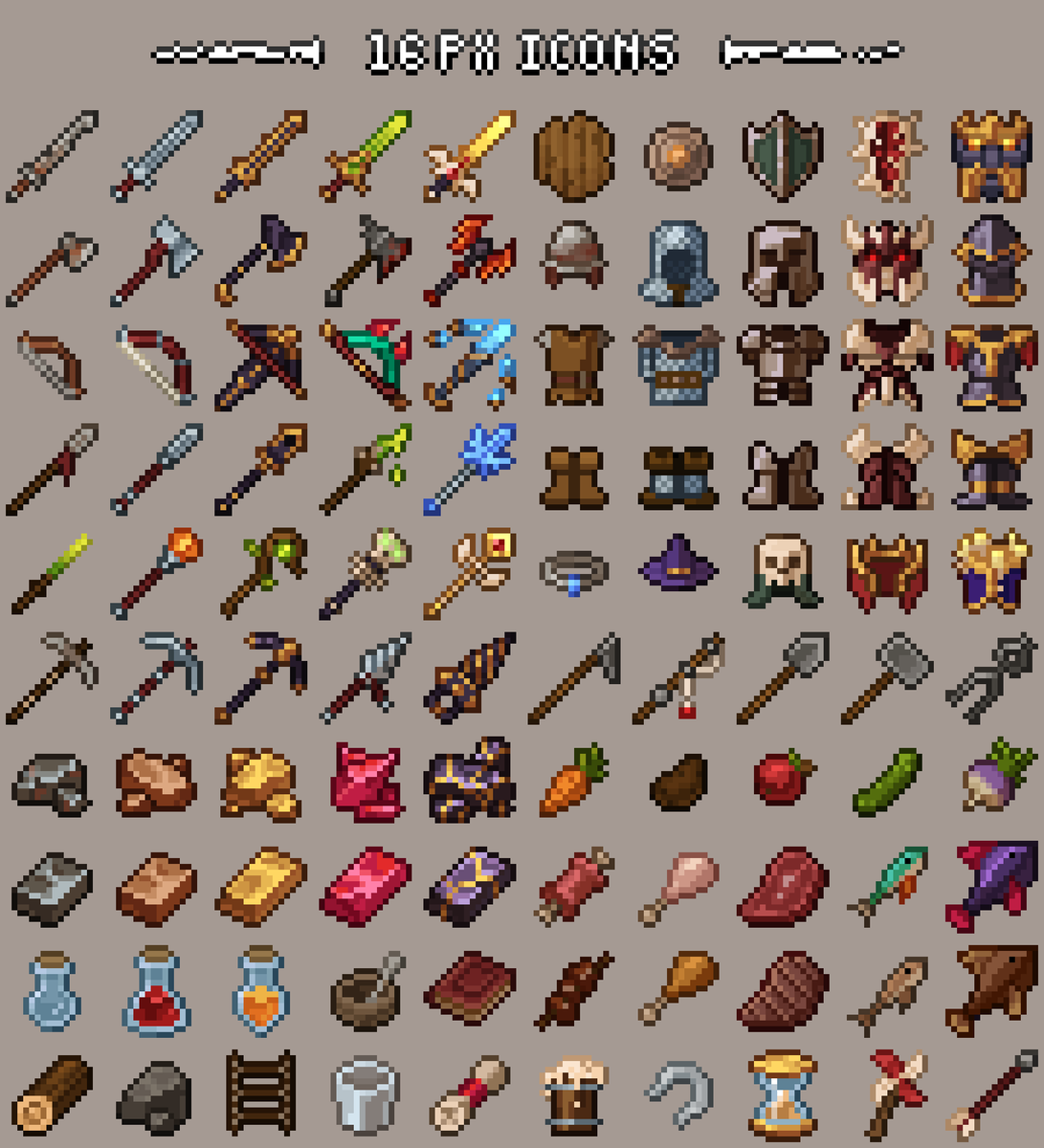 pixicaster's tweet photo. Hi! Last time, I worked on some kind of study with these 16 px icons. Nothing special, but it was fun. Right now, I want to draw something bigger, maybe some dish icons or something like that
#pixelart #pixeliconsㅤㅤㅤ https://t.co/XfWyxBQsa0