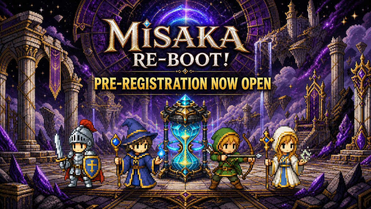 Misakagames's tweet photo. 🎉 Pre-registration for MISAKA RE-BOOT! is now open!
Choose from four unique classes and begin your journey through time.
Grow stronger through auto-battles, hunt for powerful equipment, and create your own build with the Passive Tree!
Pre-register now 👇
https://t.co/b4YcNsAXYR
🔗 Drop your invite link below!
#MISAKAREBOOT #IdleRPG #PixelArt #BrowserGame