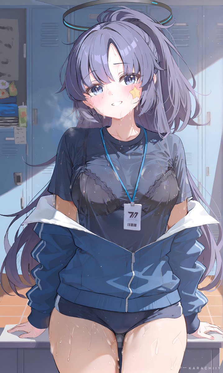 4relia14's tweet photo. Yuuka's shirt is wet....

#BlueArchive https://t.co/sDoJik5BDq