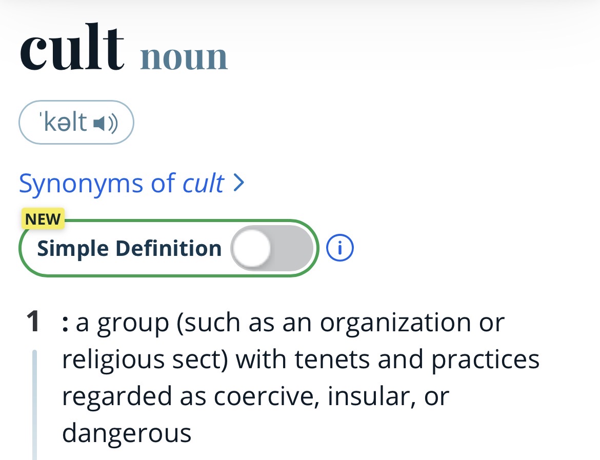 Snailslol's tweet photo. @Chris_GWW @deltaozzimo We’re just pulling definitions out of our asses now, even if my religion was false or “extremist”, (which I don’t believe it is but im not trying too debate that rn). It is in no way cult. Also cults don’t even have to be religious. https://t.co/sP4nwtkczn