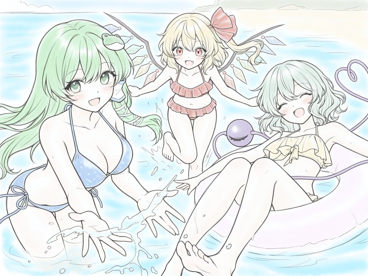 SQvKV9sHvFSt1NL's tweet photo. ある聖人様から100円でお受けしましたご依頼のイラストです。
ご厚意により公開の許可を賜りましたので、投稿いたします。

#東方Projectㅤㅤㅤㅤ 
#東風谷早苗
#フランドール・スカーレット
#古明地こいし https://t.co/mfuqrGTfsb