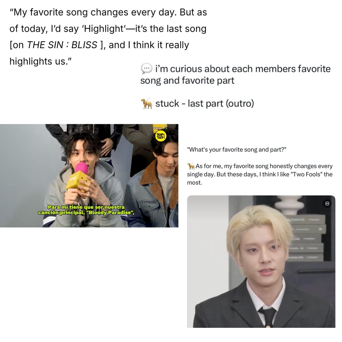 simjaeuni's tweet photo. jake's favorite song in a nutshell 😂 ask him again tomorrow and he'll name a different song https://t.co/tvPiEYZ1mh