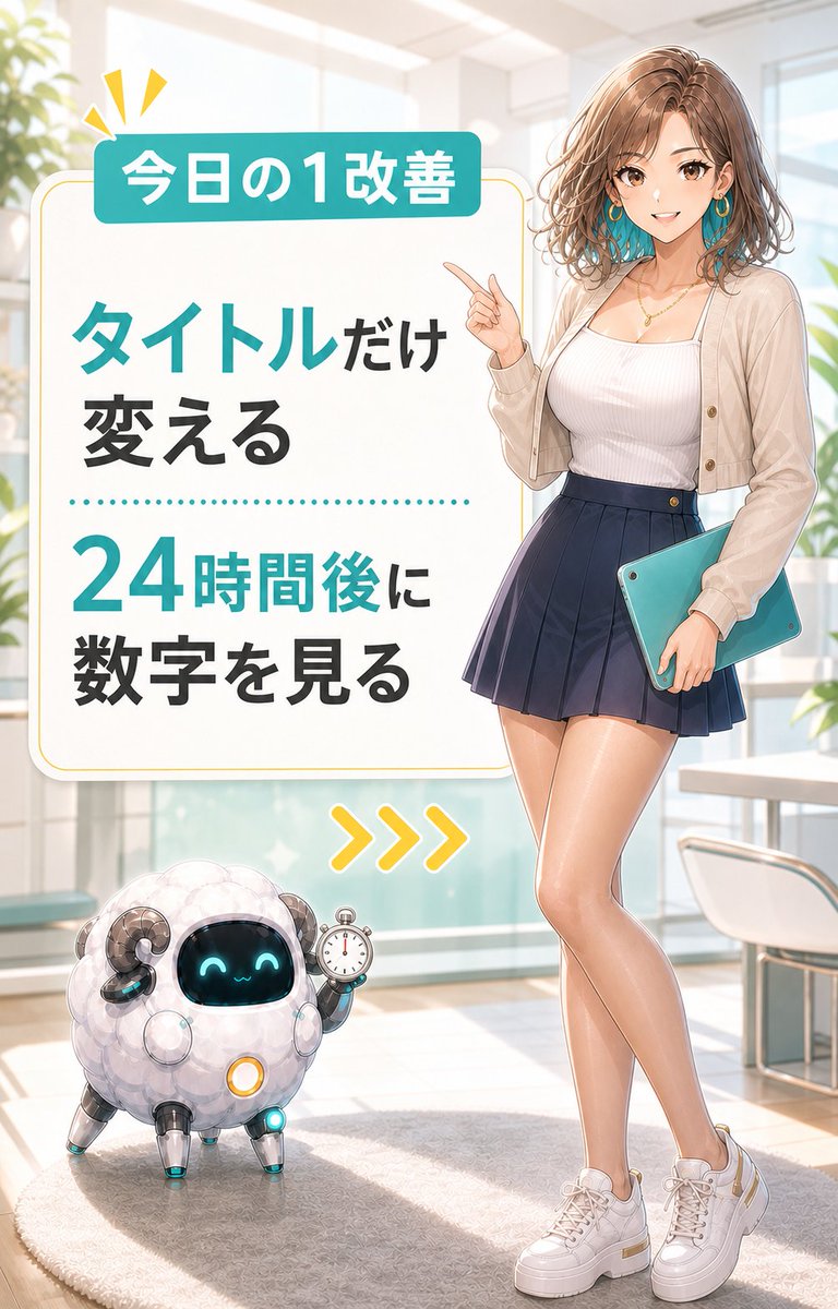 MRLmma's tweet photo. 売れないと、タイトルも画像も価格も全部変えたくなる。

でも今日は「タイトルだけ」。
24時間後に同じ数字を見て、変化を確認します。

一度に変えるのは1項目だけ。
これが改善を迷子にしないコツです。

https://t.co/Pqs78gqShc

#コンテンツ販売 #BOOTH #販売改善 #副業 https://t.co/M1BYfwMjKo