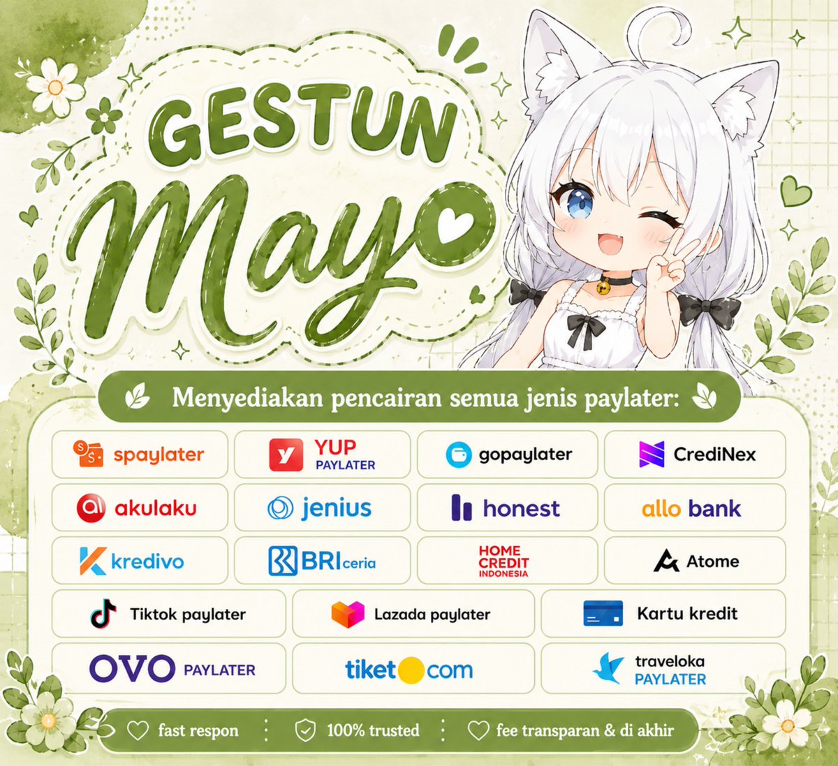 00fridaay's tweet photo. camat soreee yang masih need gesek tunai limit paylater aku masih fastresp ya 💫👆 fee start 8% instan langsung cair ⚡

bisa spaylater, kredivo, indodana, blibli, ovo, gopaylater, tiktokshop, akulaku, yup, honest, allobank, credit card, dll 

#zonauang ⚡ https://t.co/CB6p77EZ37