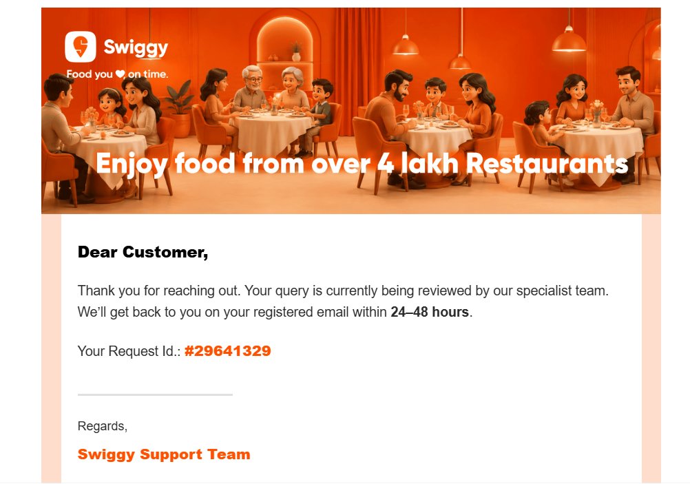 ANSHUL_JAI's tweet photo. @SwiggyCares @harshamjty @phanikishan @SEBI_India @NSEIndia @FinMinIndia @jagograhakjago @Swiggy @harshamjty @jagograhakjago @Swiggy @SwiggyCares @Tukaram_IndIAS 

Dear @harshamjty - for such a grave concern how can you ask a customer to wait for upto 48 hours? 
For perishables, is this what we've learnt while building such a humoungous listed empire?
Pls issue a refund now https://t.co/DDLbER6rxD