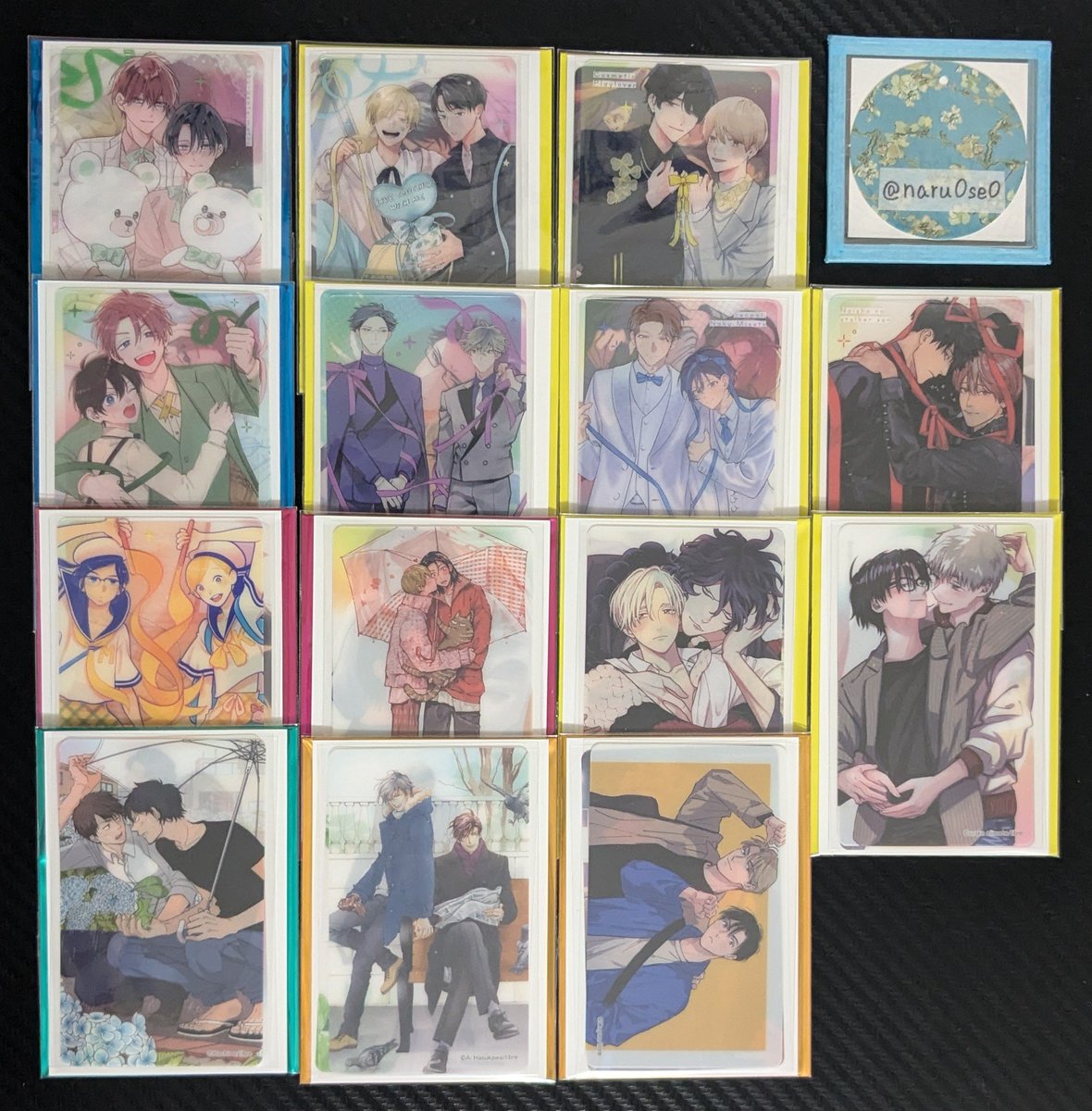 naru0se0's tweet photo. ■交換･譲渡
ビーボーイ 35周年記念展
クリアシート

譲▶画像2

求▶画像1 (各1) or 定価(+送料)

郵送･手渡し(天王寺･なんば)

⚠上段は赤線との交換、下段を同数含む譲渡のみ
⚠💚は35th描き下ろしの無い作品との交換+まとめてのみ https://t.co/m7YNQnD4UH