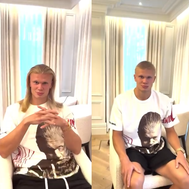 Transfery_'s tweet photo. 💇‍Erling Haaland w nowy sezon wchodzi z nową fryzurą! https://t.co/bvIv4Whl4g
