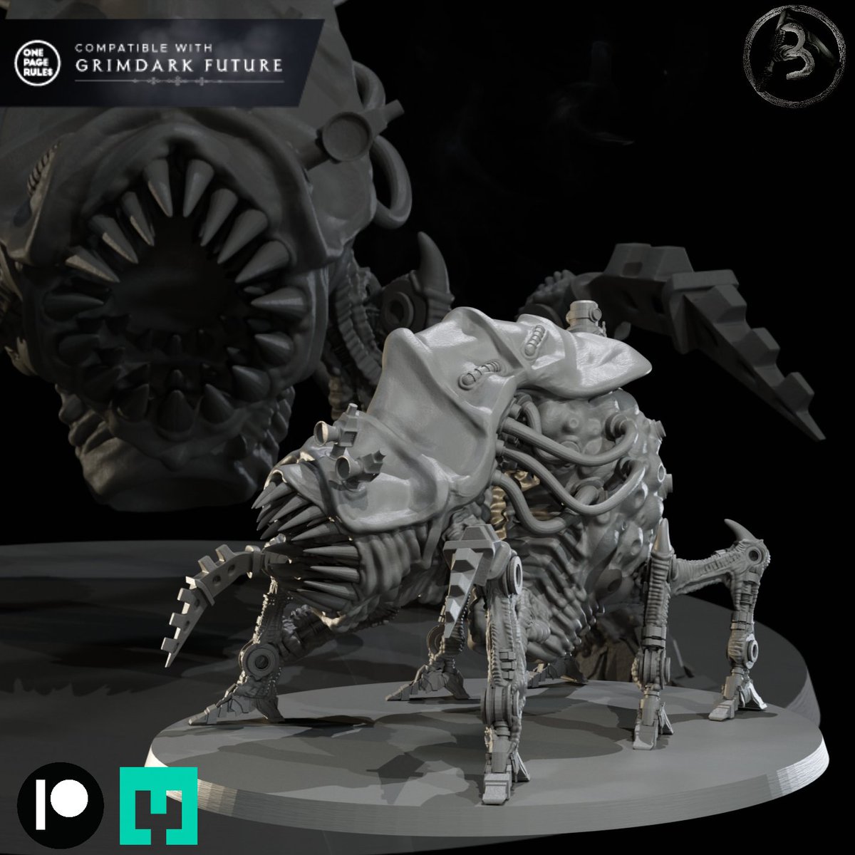 bLUARt8's tweet photo. The Mechanical Hive is one of those factions that sits in a strange space between organism and machine. Engineered predators, artificial biology, something built to consume. MyMiniFactory Summer Sale has the full library at 40% off. Link in bio. https://t.co/mH4eP3xPrA