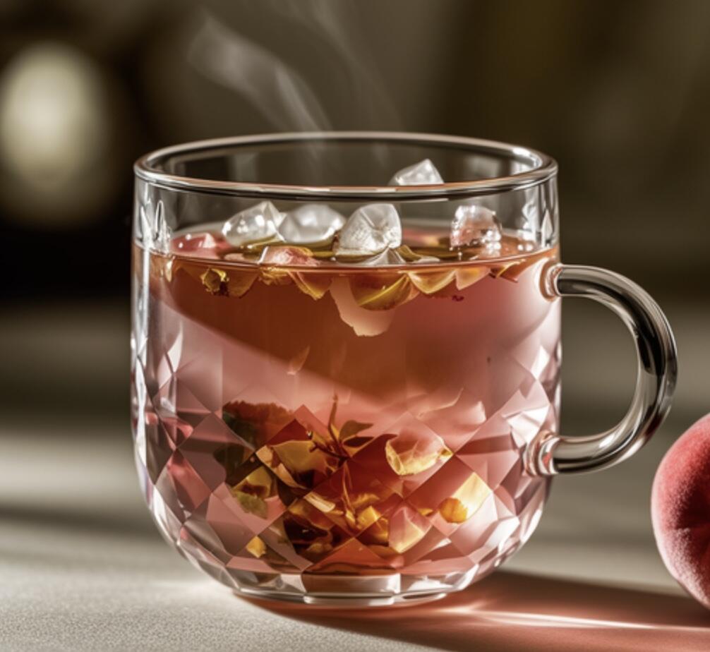 smit_hit's tweet photo. Crazy for iced peach oolong Make this 5-min pick-me-up at home! Muddle 2 peach slices + pour over oolong tea, ice, and a dash of honey. Sip and glow! https://t.co/C2CWXqgRRb