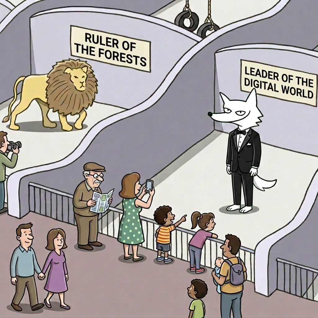 FoxCoinOfficial's tweet photo. Real-world power fades into the background while curated digital personas take center stage. The perfect summary of modern times. 👁️📱 https://t.co/Vnmdhn379A