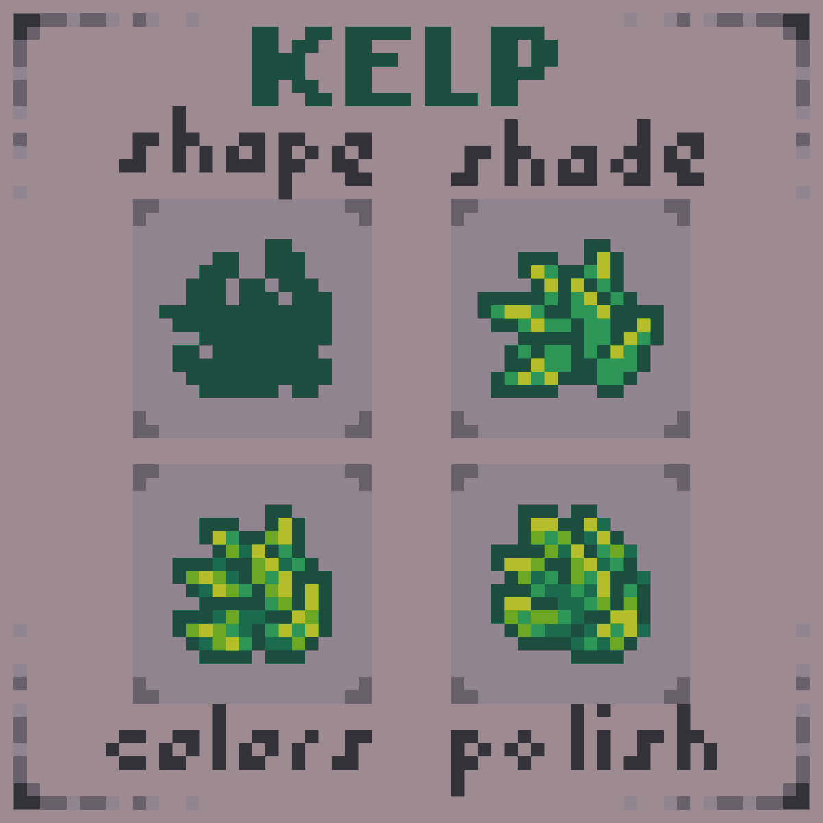 pixmarin's tweet photo. Kelp for my indie game 🌿

#pixelart #indiedev #tutorial https://t.co/U9CTYFBkim