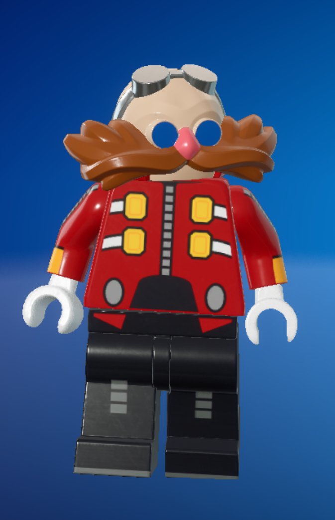 semifreqsonic's tweet photo. The design of Dr. Eggman's LEGO® mini figure in Fortnite is noticeably different than his official toy release. https://t.co/7BTHdYUKGk