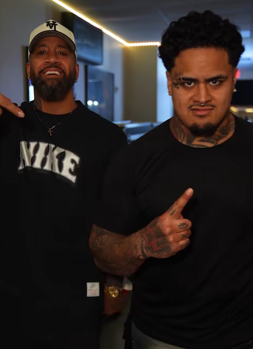 WrestlingWCC's tweet photo. Jey Uso was with Zilla Fatu at NXT Heatwave 🩸 https://t.co/69pcRrXGHu