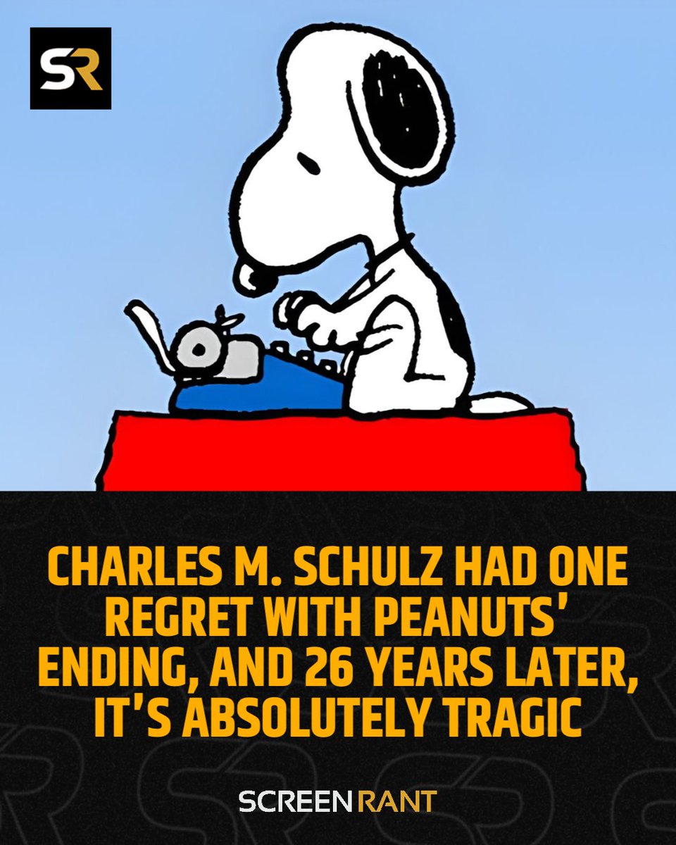 screenrant's tweet photo. #CharlesMSchulz left little room for doubt about his sincerity when it came to saying goodbye to #Peanuts, although he had one lingering regret:

"Right at the end I wrote my name and then it said -- and I'll probably start crying -- it said well, that was Charlie Brown, Linus and so-and-so and all of a sudden I thought, you know, that poor kid never even got to hit the football. What a dirty trick. He never had a chance to kick the football."

Read More: https://t.co/DRCWzVPgaW