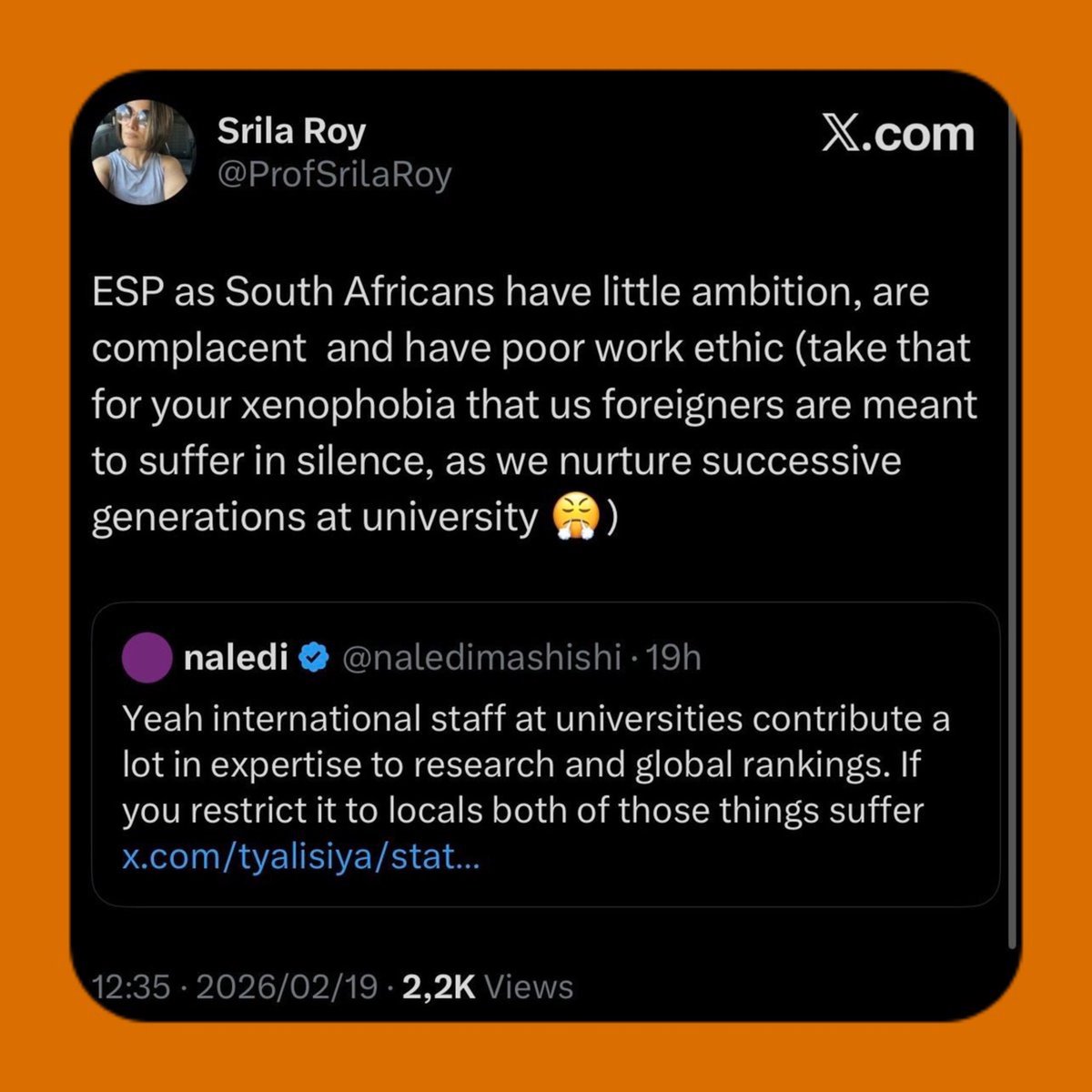 RamaphiriMpho's tweet photo. We can’t forget the famous prof from @WitsUniversity 

This is why South Africans are getting sidelined and not getting hired ladies and gentlemen https://t.co/4ozobpVd9n