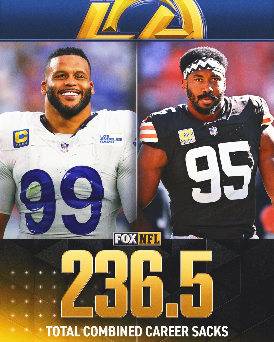 NFLonFOX's tweet photo. Aaron Donald 🤝 Myles Garrett

Who is stopping this duo? https://t.co/06hQVLZJsP
